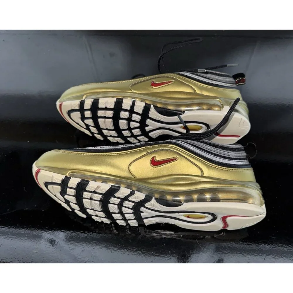 Nike Air Max 97 QS B-Sides Metallic Gold Mens Athletic Shoes Sneakers Size 10